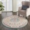Homeroots 5 ft. Round Pink & Blue Floral Medallion Area Rug 385532 - alternate 8